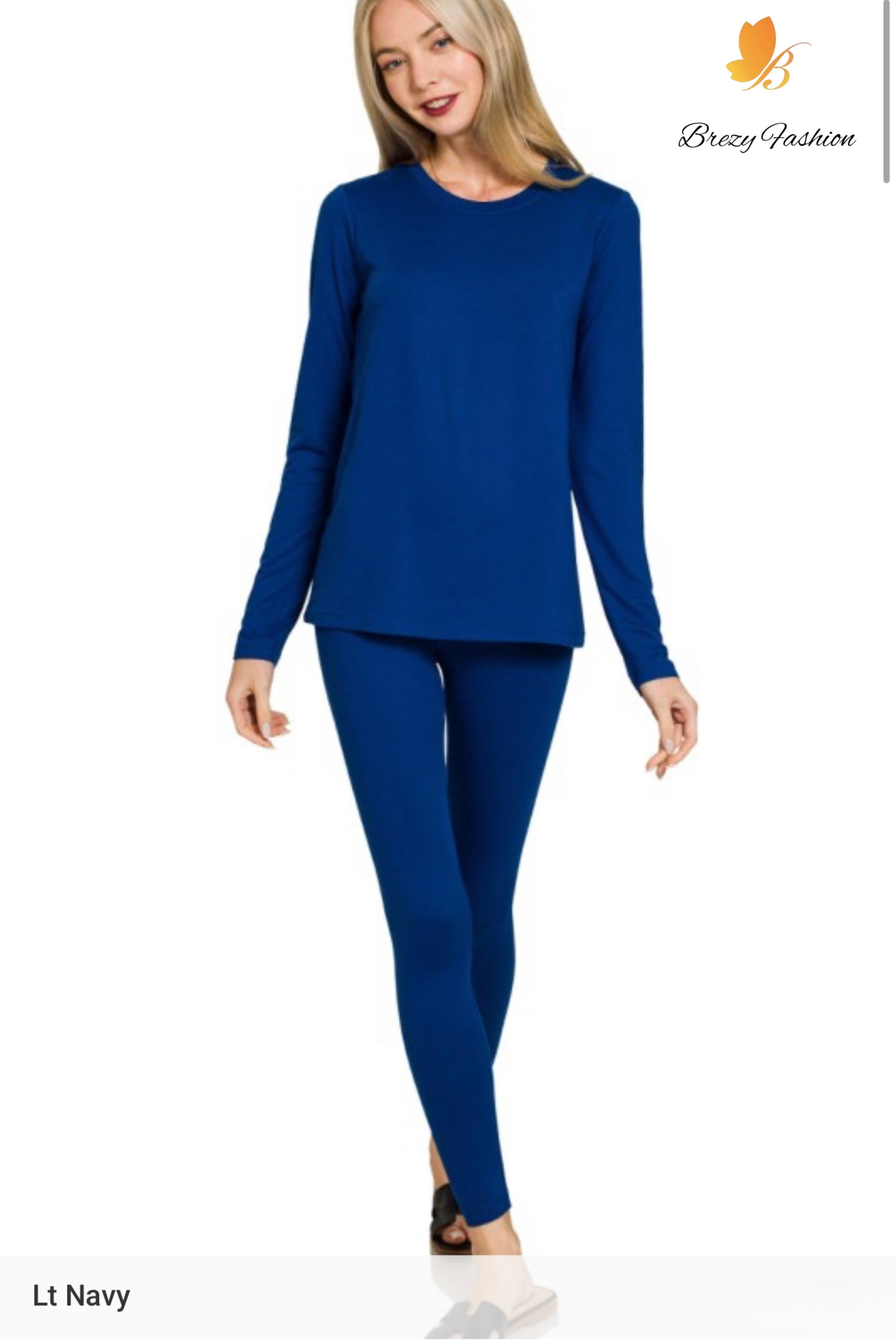 Microfiber Round Neck Top & Leggings Set