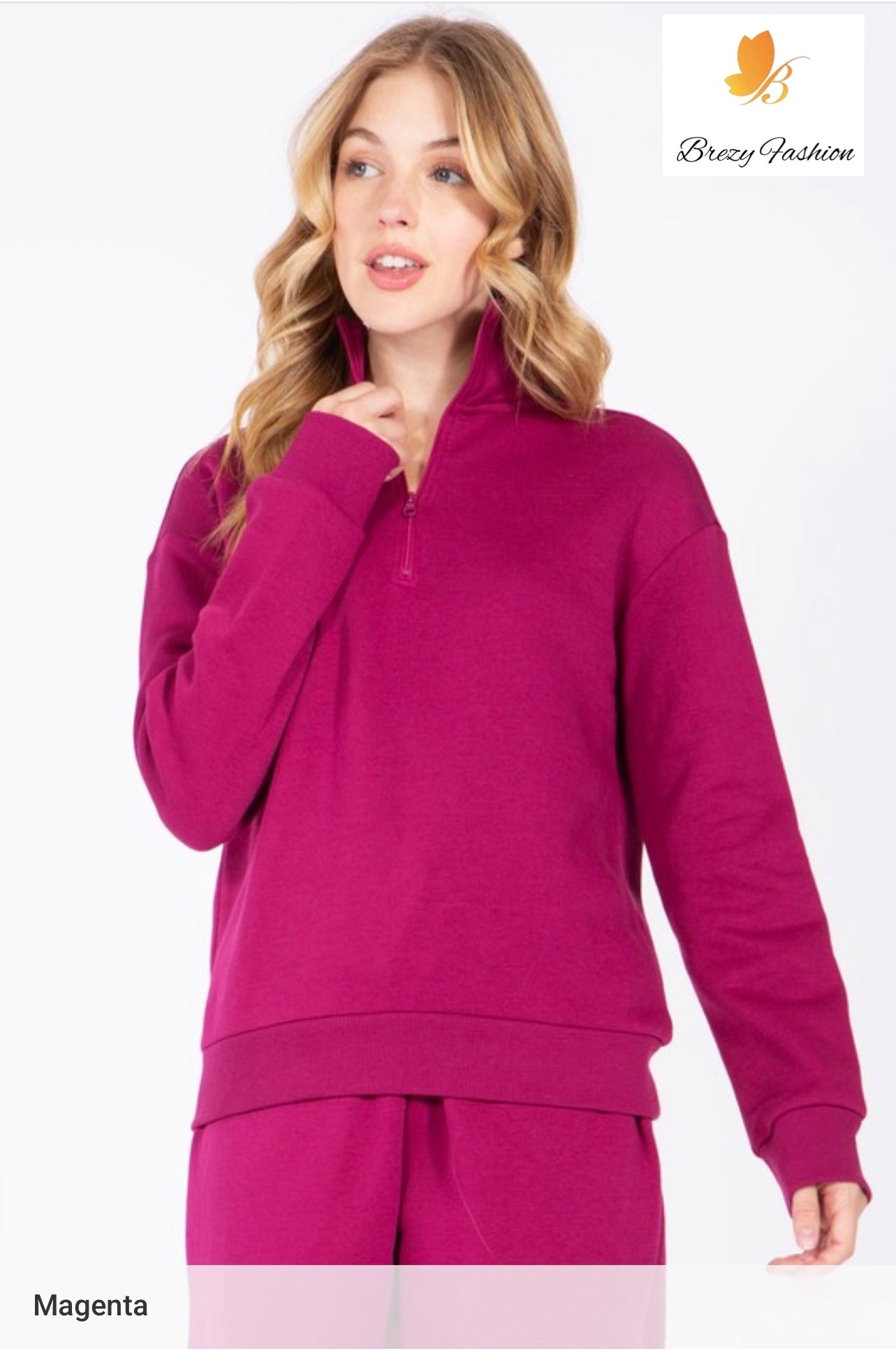 Quarter-zip Fleece Pullover Sweatshirt