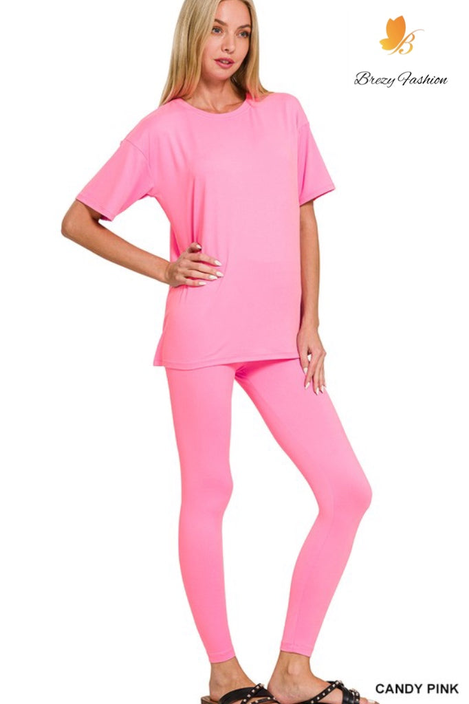 Brushed Dty Microfiber Short Slv Loungewea