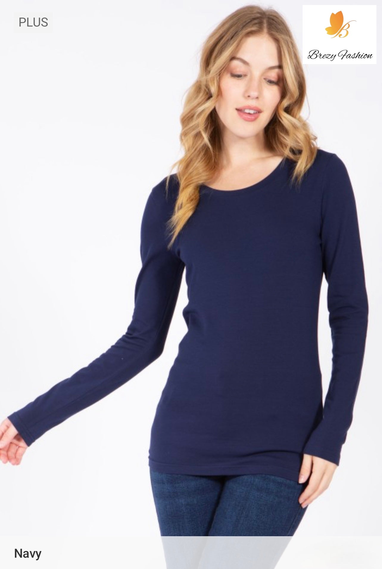 Basic Long Sleeve Round Neck Tee