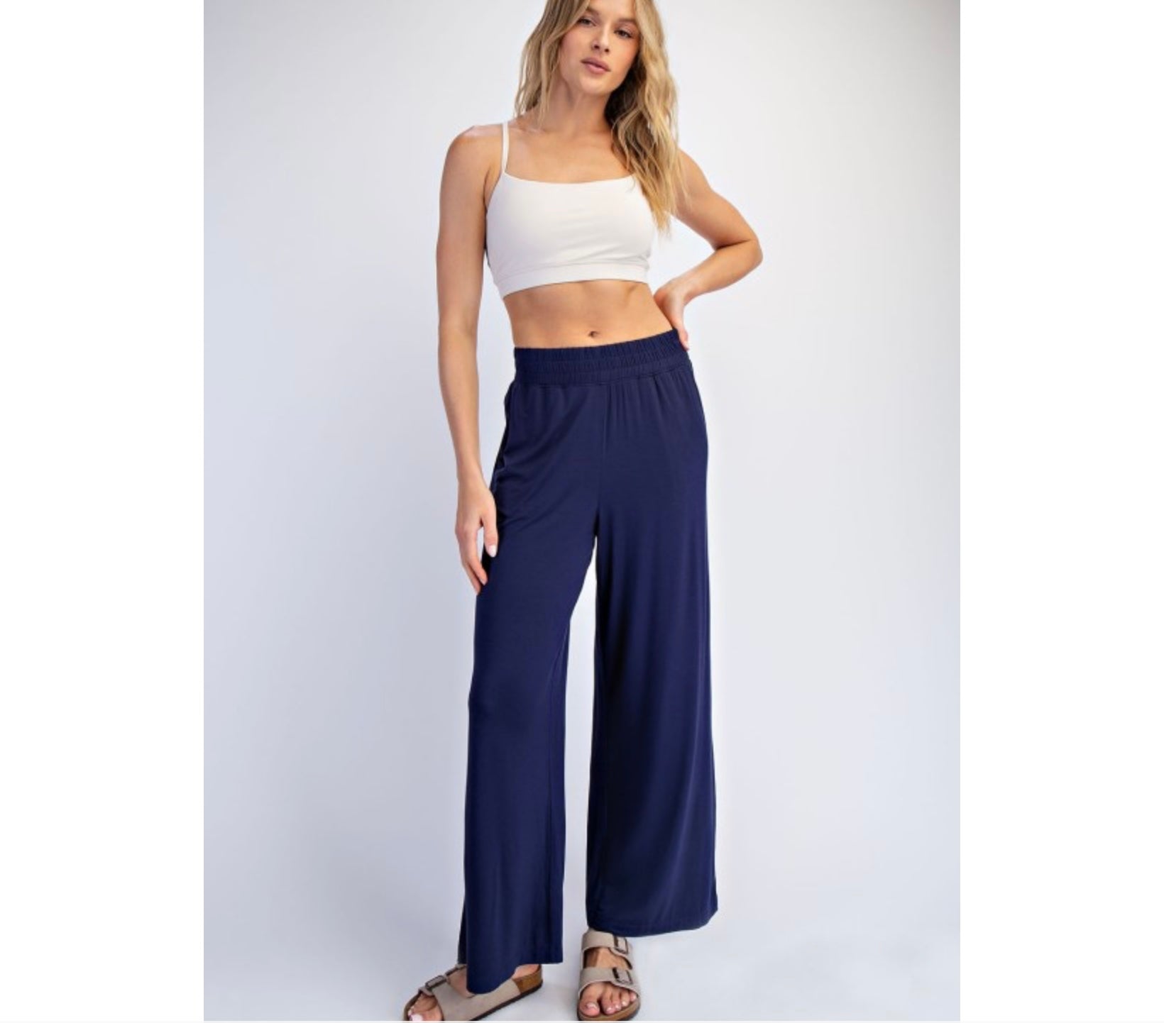 Women’s High-Waist Modal Cropped Wide Leg Pants