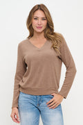 Classic V Neck Ribbed Sweater