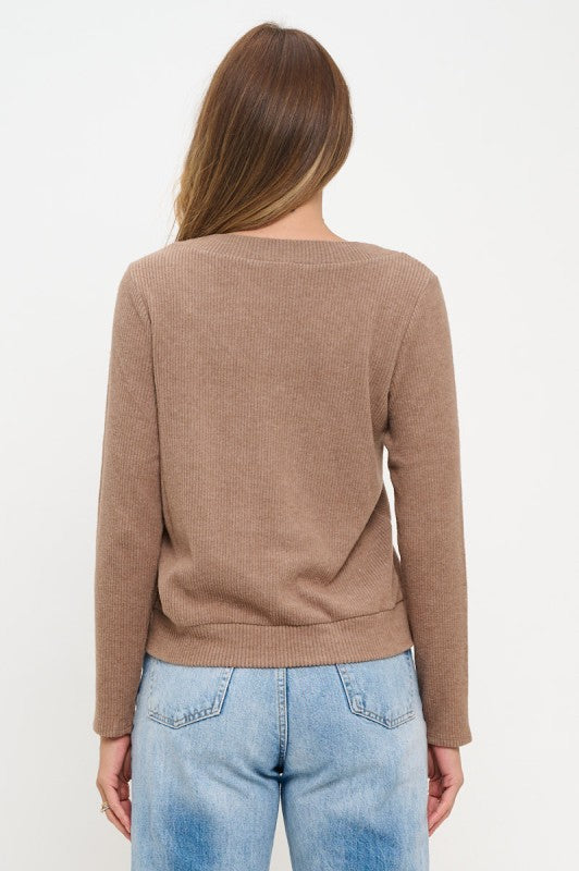 Classic V Neck Ribbed Sweater