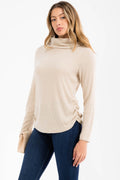Ruched Cowl Neck Bella Sweatshirt