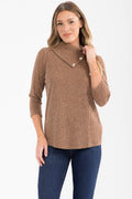 Ribbed Knit Turtle Neck Sweatshirt