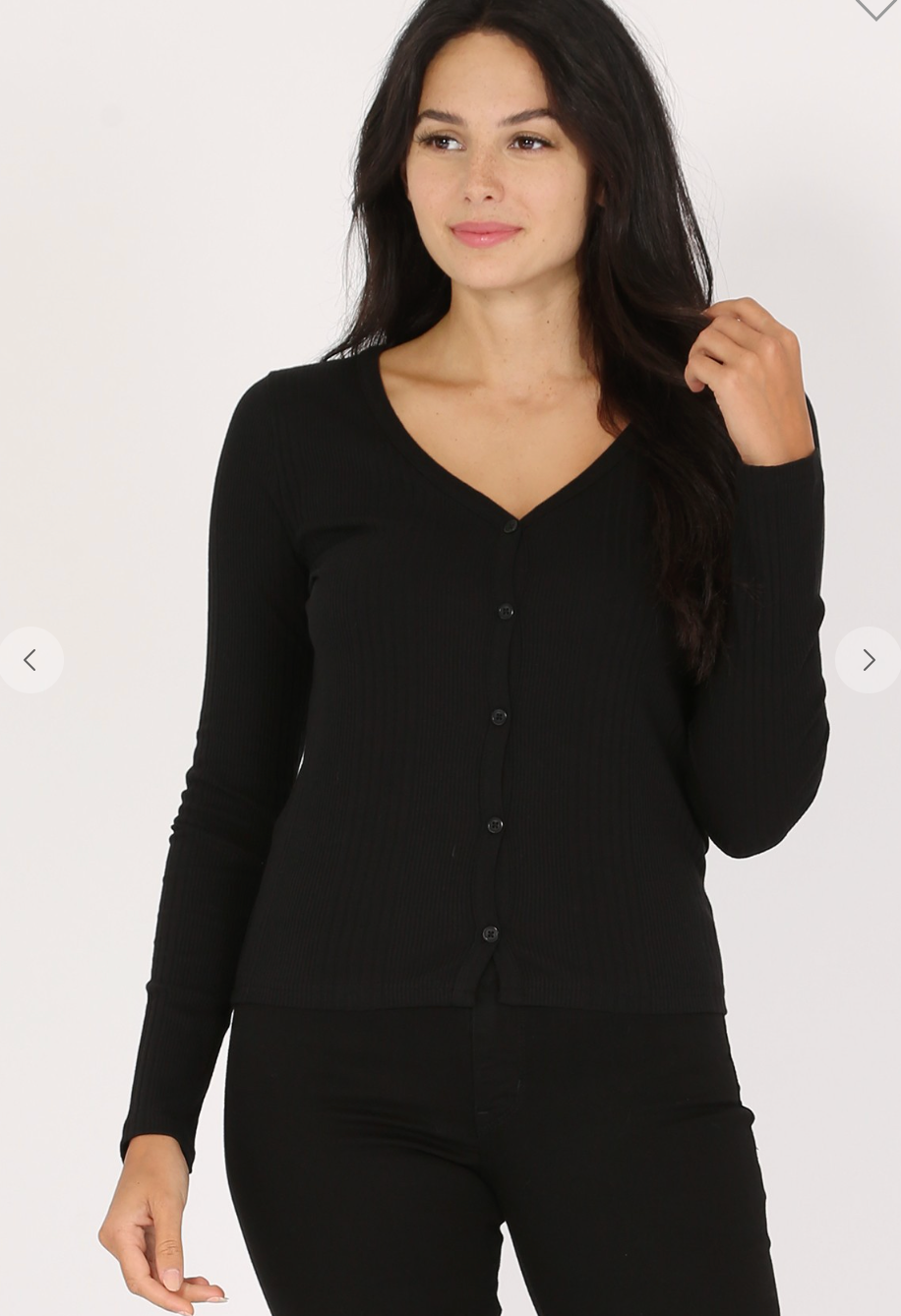 Variegated Rib Long Sleeve Cardigan