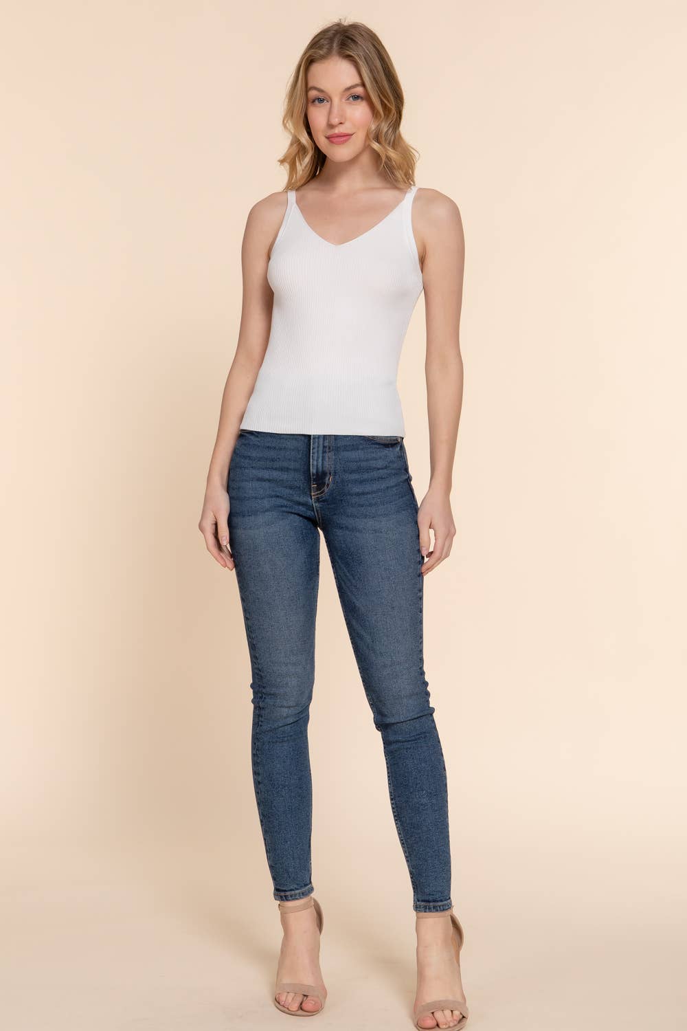 Double V-neck Cami Spring Sweater