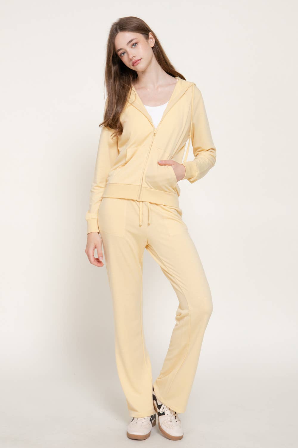 Long Sleeve Hoodie Jacket & Pants Sweatsuit Set