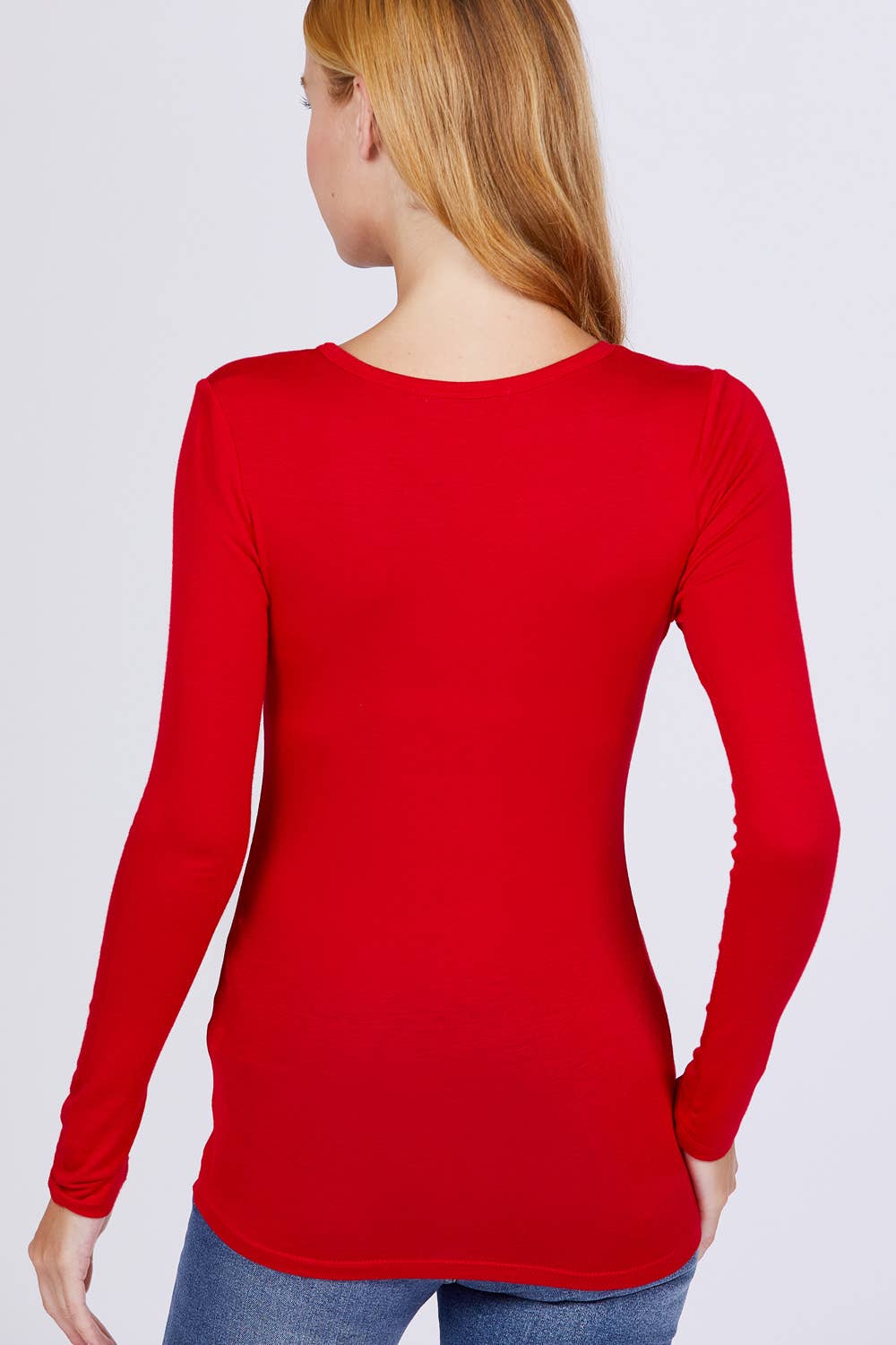 Long Sleeve Button Placket Rayon Spandex Jersey Top