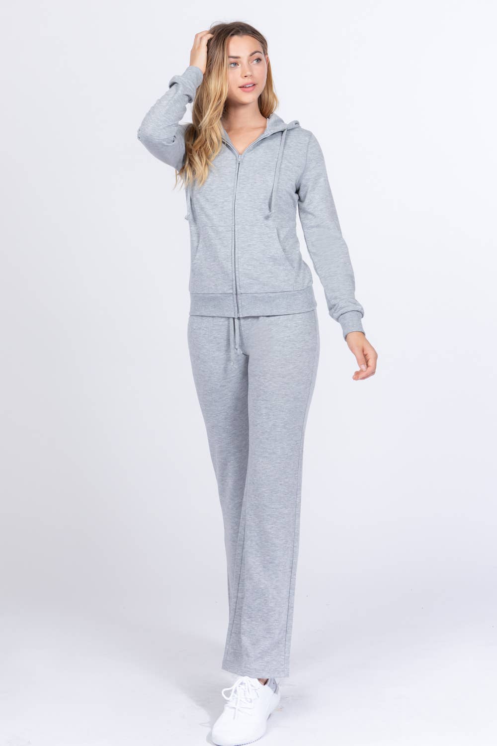 Long Sleeve Hoodie Jacket & Pants Sweatsuit Set