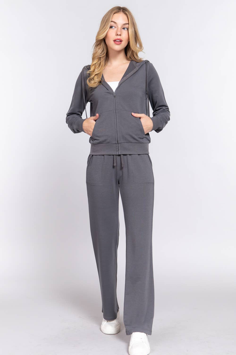 Long Sleeve Hoodie Jacket & Pants Sweatsuit Set