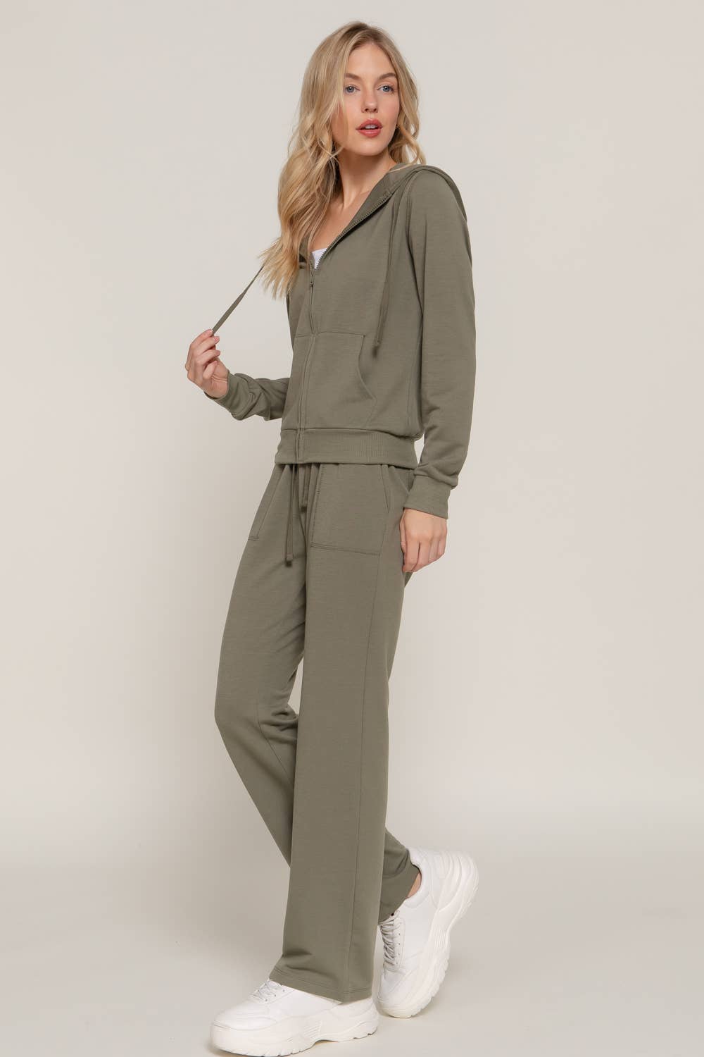 Long Sleeve Hoodie Jacket & Pants Sweatsuit Set